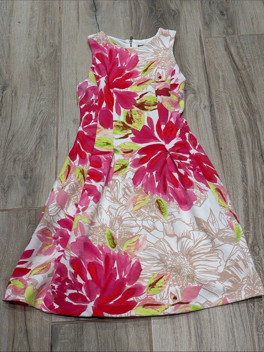 Vince Camuto Pink Floral Fit-and-Flare Dress
